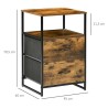 Table de Chevet 2 Tiroirs en Tissu – Style Industriel