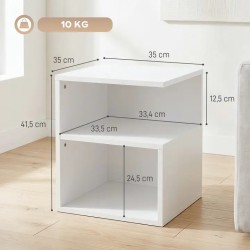 Table d’Appoint Blanche à 3 Niveaux – Design Moderne