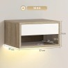 Lot de 2 Tables de Chevet Suspendues LED RGB – Teck