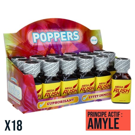 Poppers Mega Rush 25 ml X18 – Pack Professionnel Rush