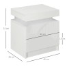 Table de Chevet LED RVB avec 2 Tiroirs – Design Moderne