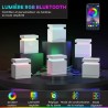 Table de Chevet LED RVB avec 2 Tiroirs – Design Moderne
