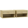 Lot de 2 Tables de Chevet Murales 40 × 34 × 23 cm