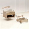 Lot de 2 Tables de Chevet Murales Bois Naturel 40 cm