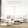 Lot de 2 Tables de Chevet Blanches Modernes avec Tiroirs