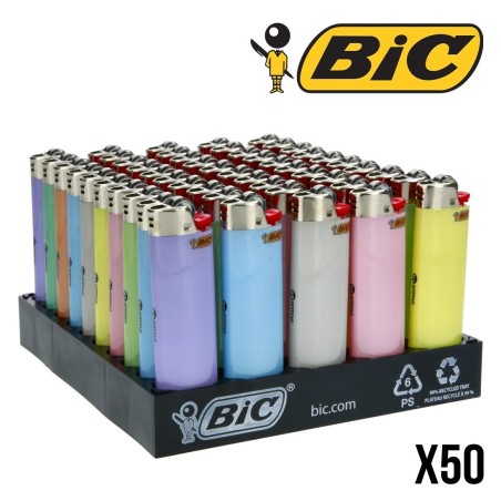 Briquet BIC Pastel X50 | Boîte de 50 Briquets Couleurs Pastel
