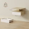 Lot de 2 Tables de Chevet Murales Blanc et Chêne 35 cm