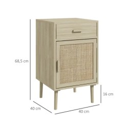 Lot de 2 Tables de Chevet Chêne 40 × 40 × 68,5 cm
