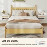 Lot de 2 Tables de Chevet Murales Bois Naturel 40 cm