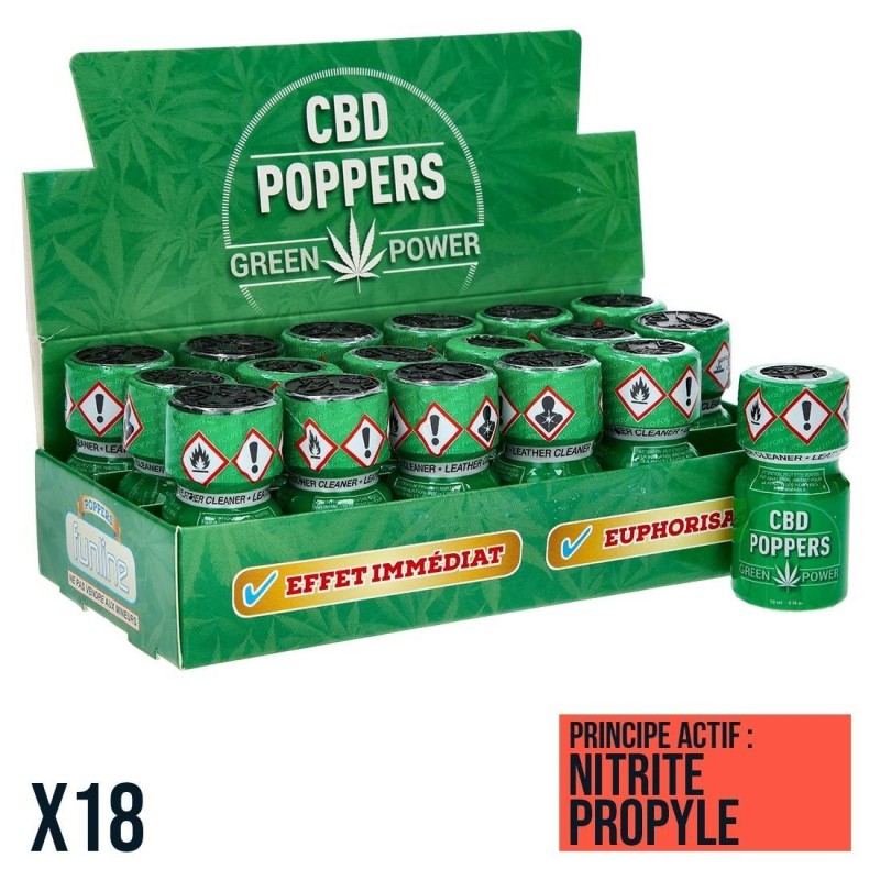 Poppers Green Power 10 ml X18 – Pack 18 Flacons
