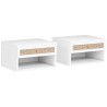 Lot de 2 Tables de Chevet Murales Bois Naturel 40 cm
