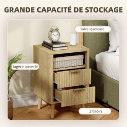 Lot de 2 Tables de Chevet Chêne 40 × 40 × 61 cm