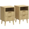 Lot de 2 Tables de Chevet Chêne 40 × 40 × 61 cm