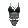 Ensemble Bralette Longue et String en Dentelle Femme