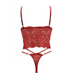 Ensemble Bralette Longue et String en Dentelle Femme