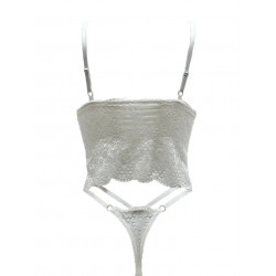 Ensemble Bralette Longue et String en Dentelle Femme
