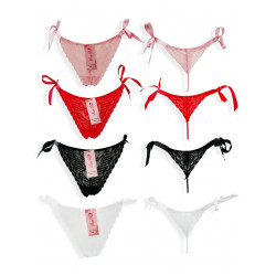String Fantaisie Dentelle Femme – Lot de 12 M et L