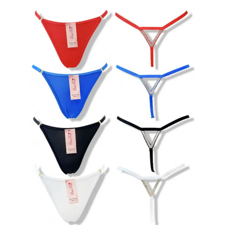 String Fantaisie à Strass Femme – Lot de 12 M et L