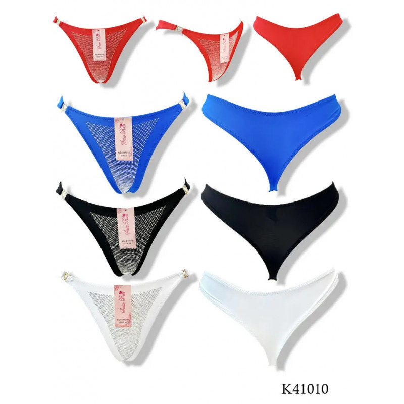 String Fantaisie à Strass Femme – Lot de 12 M et L