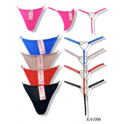 String Fantaisie Cœur Femme – Lot de 12 Tailles M et L