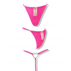 String Fantaisie Cœur Femme – Lot de 12 Tailles M et L