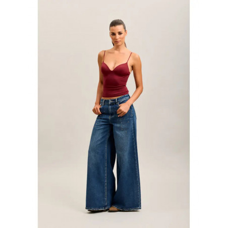 Jean Extra-Large Toxik3 Femme avec Clous – Denim Stretch