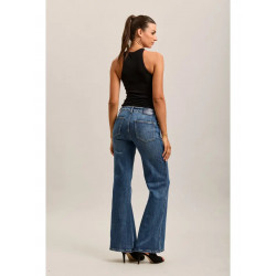 Toxik3 Jean Bootcut Femme Extensible à Nervures
