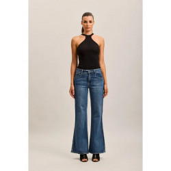 Toxik3 Jean Bootcut Femme Extensible à Nervures