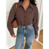 Combinaison-Chemise Rayée Femme – Pantalon Court