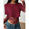 Body Patchwork Dentelle Femme – T-Shirt Court Sexy