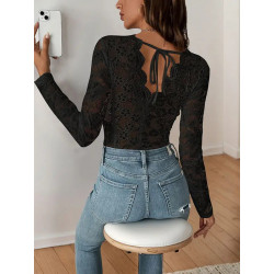 Haut Femme Décolleté Plongeant en V – Manches Longues