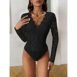 Haut Femme Décolleté Plongeant en V – Manches Longues