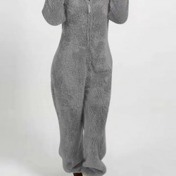 Combinaison Sherpa Femme Zippée à Capuche – Polaire Douce