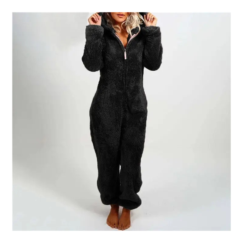 Combinaison Sherpa Femme Zippée à Capuche – Polaire Douce