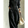 Combinaison Cargo Femme en Denim Délavé – Jambes Larges