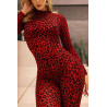 Combinaison Sexy Mesh Léopard Femme – Transparente et Floquée