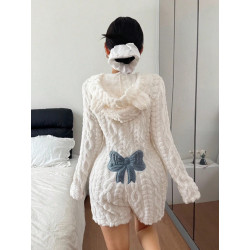 Combinaison Courte Sherpa Femme à Capuche – Nœud au Dos