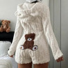 Combinaison-Short Peluche Femme à Capuche – Ours