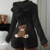 Combinaison-Short Peluche Femme à Capuche – Ours