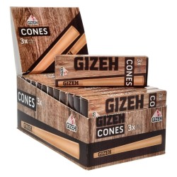 Cones GIZEH Brown King Size – Pack de 3 (Display de 24)
