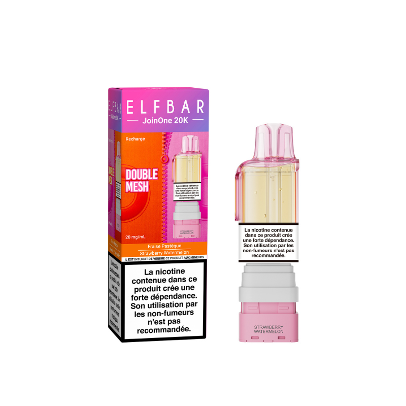 🍓🍉 Cartouche JoinOne 2 ml + 10 ml 20 mg Elfbar – Fraise Pastèque