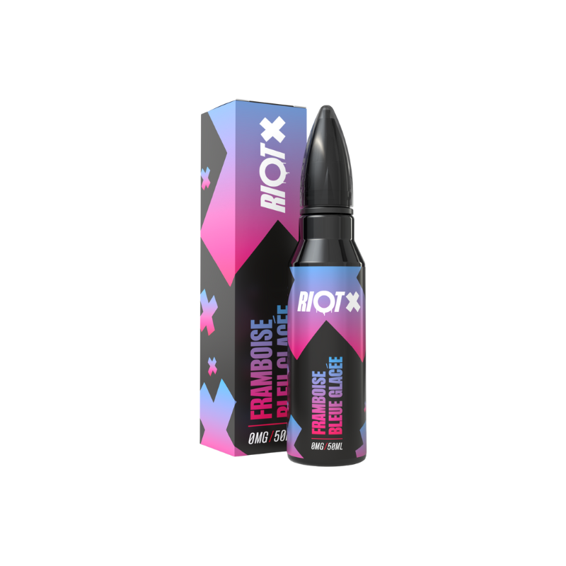 ❄️ E-liquide Framboise Bleue Glacée Riot 50 ml – 0 mg