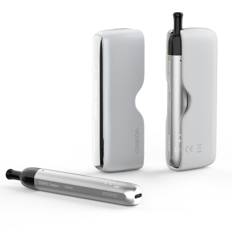 ⚪ Kit Doric Galaxy Pod + Power Bank Voopoo - Silver & White
