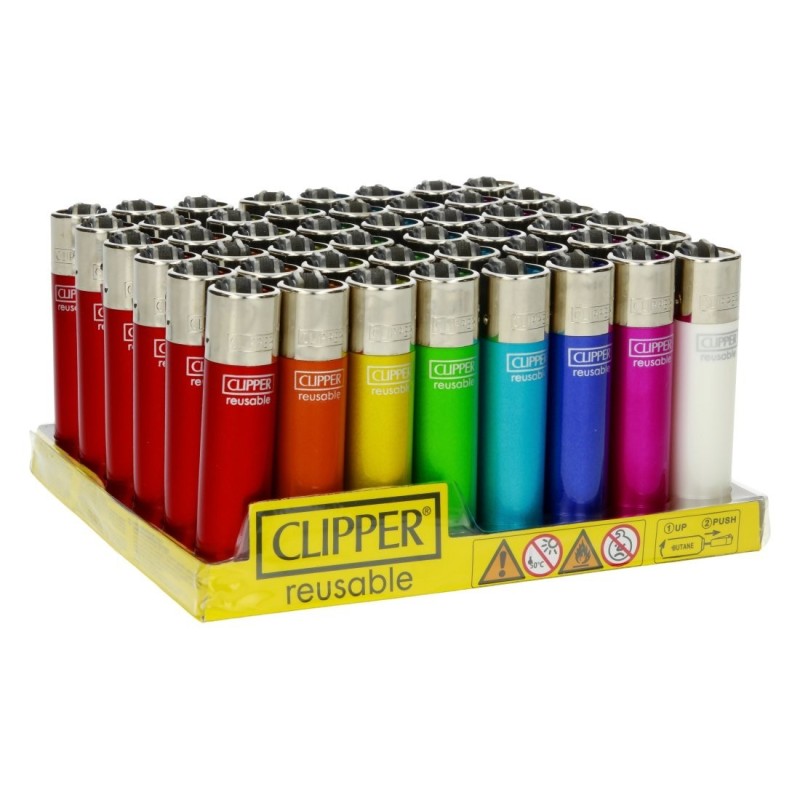 CLIPPER Crystal Rainbow X48 – Lot de 48 briquets rechargeables