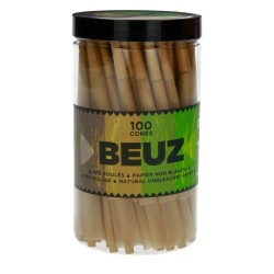 Cones Pré-Roulés Non Blanchis Beuz – Lot de 100