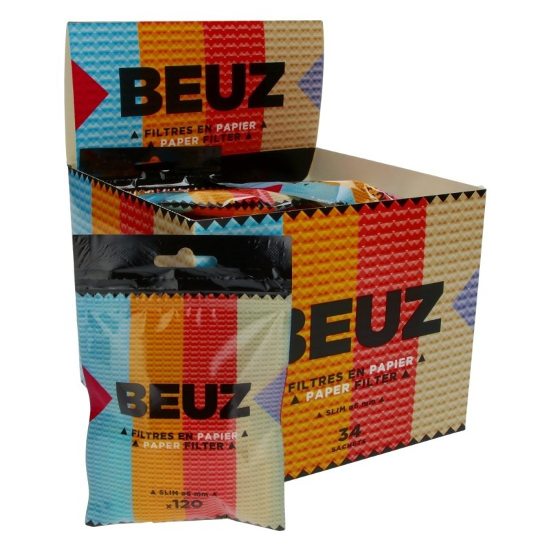 Filtres en Papier Beuz Slim 6mm – Lot de 120 x 34
