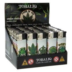 Briquet Électronique Tobaliq Green Touch Leaf X50 - Sans Flamme