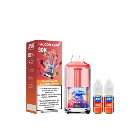 🍓❄️ Kit Falcon Gem+ 30000 + 2x10ml 20mg JNR – Fraise Glacée