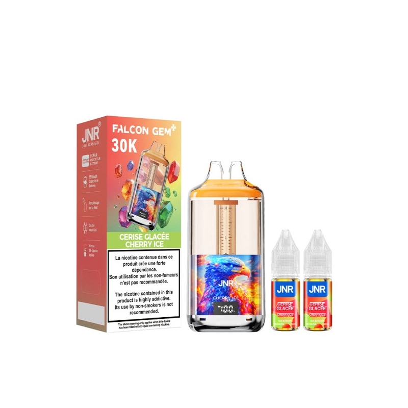 🍒❄️ Kit Falcon Gem+ 30000 + 2x10ml 20mg JNR – Cerise Glacée