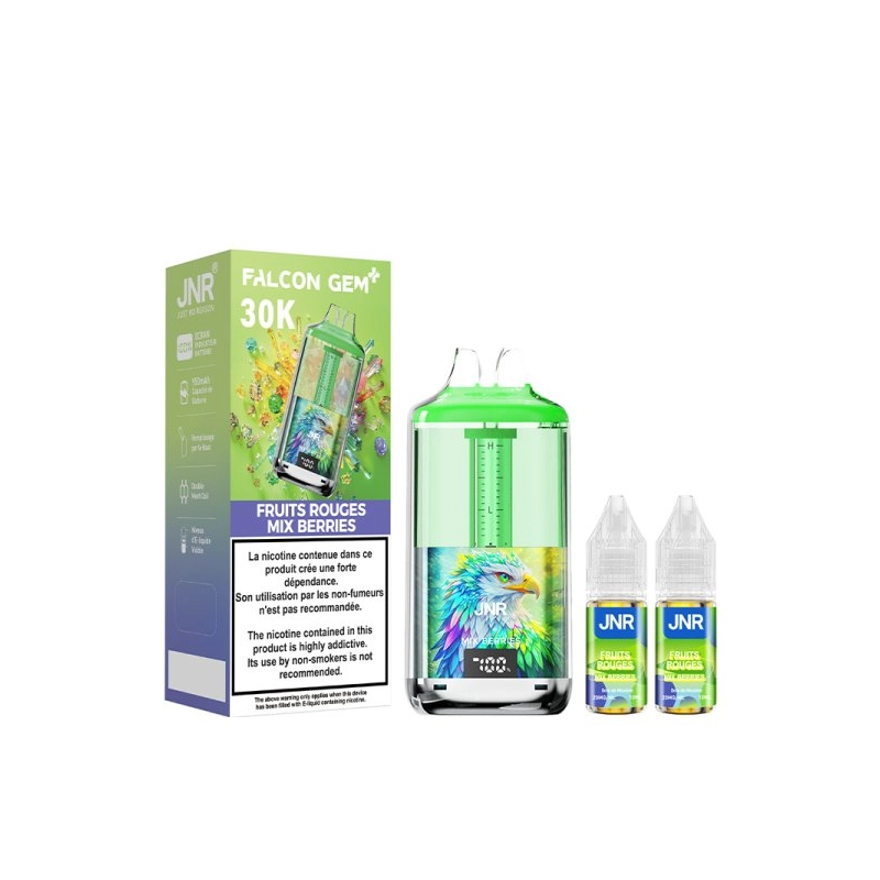 🍓🫐🍒 Kit Falcon Gem+ 30000 + 2x10ml 20mg JNR – Fruits Rouges